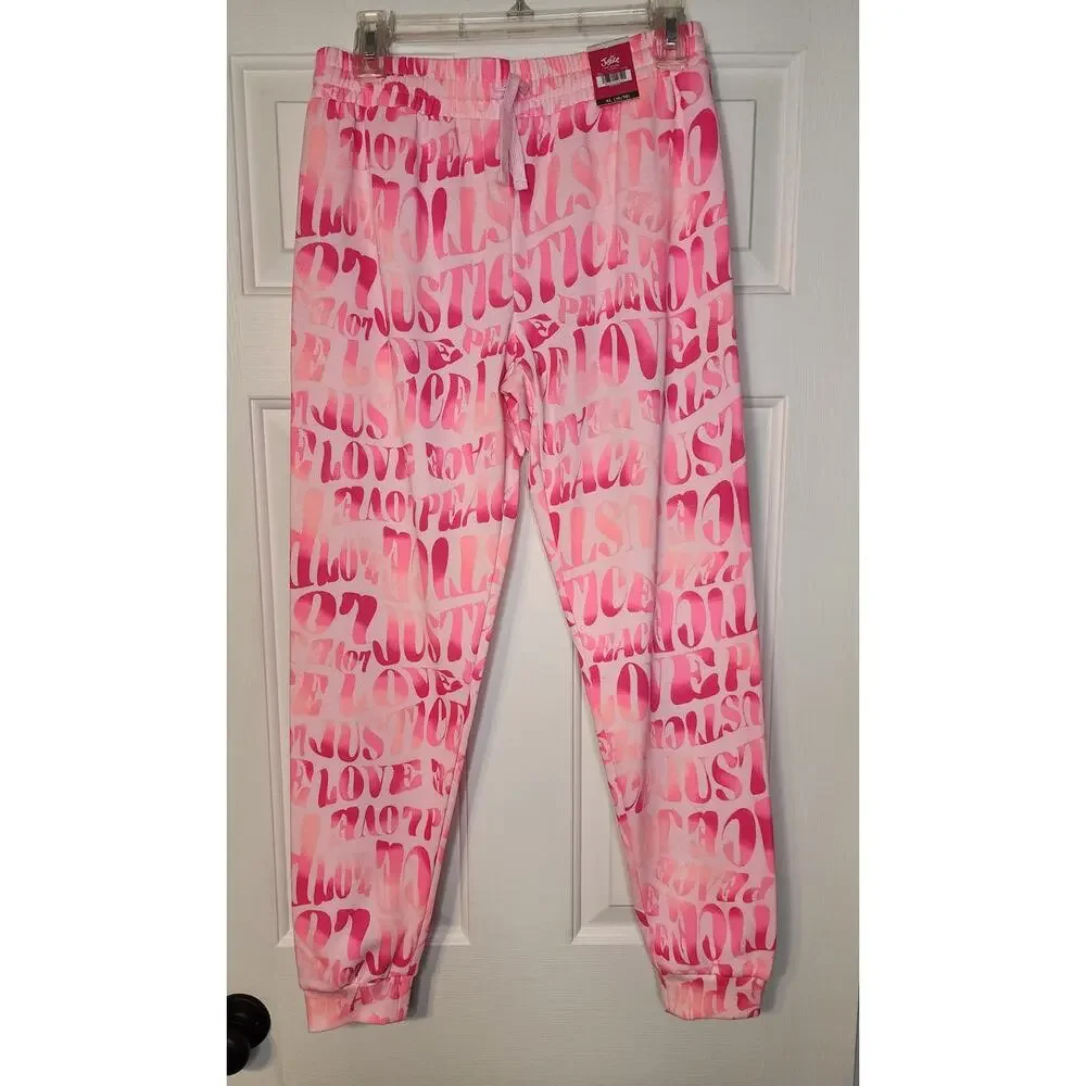 Justice Girls‎ Fleece Size XL Jogger Pant Pink NWT